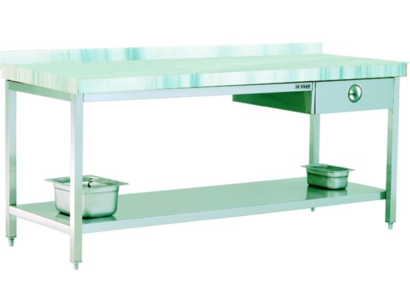 TMC 140L - Marble Top Table/with Lower Shelf/with One Drawer
